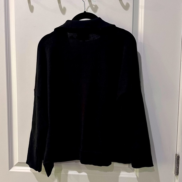 TUCKERNUCK Black Clayton Long Sleeve Knit Polo Medium / Large - Picture 9 of 11